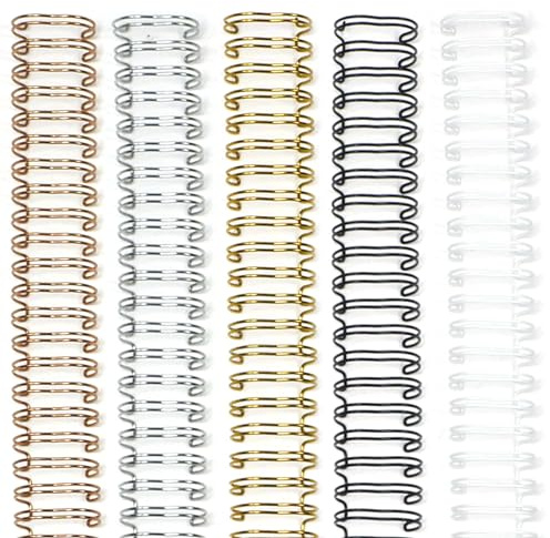 RAYSON Reliure Spirale Métallique, 34 anneaux, Couleurs Mélangées, 80 feuilles, Pas 3:1, 12,7 mm, Paquet de 100