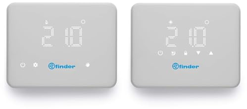 Finder BLISS - Cronotermostato Wi-fi digitale Tipo 1C.9, Funzione estate/inverno, Bianco & 1T9190030000 - Termostato digitale, Serie 1T, Funzione estate/inverno, Bianco