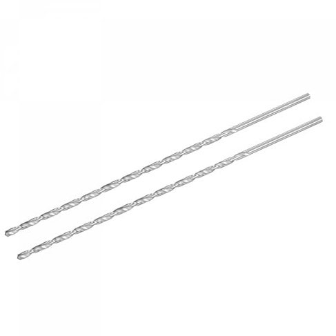 TA-VIGOR 2Pcs 4mm Extra Long Twist Drill Bits 250mm HSS Straight Shank | High Speed Steel Spiral Drill Bits for Wood, Metal, Aluminium and Plastic
