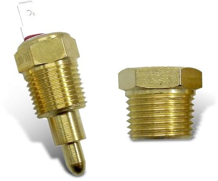 jokormo 1 PC Auto Lüfter Temperaturschalter 200 Grad Celsius - 185 Grad Celsius Motorkühlung Lüfter Thermostat Temperatursensor Schalter Anschluss Zubehör Fitting für die meisten Automodelle (Gold)