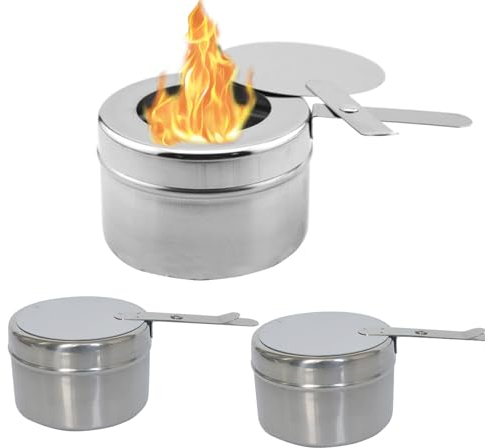 Vastsea 3 Stück Tragbarer Fondue Brenner, Fondue Brenner, Brennpastenbehälter, für Hot Pot, Dry Pot Cuisine, Buffet, Outdoor, Camping, Wandern
