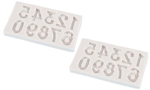 Cabilock Set Mit 2 Silikon-zahlenformen 0–9 Zum Backen Herstellen Von Süßigkeiten Und Kuchendekorationen Einfach Zu Verwenden Aufzubewahren Und Zu Transportieren