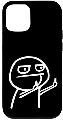Strichmännchen Tshirt Strichmännchen zeigt Mittelfinger Hülle für iPhone 12/12 Pro