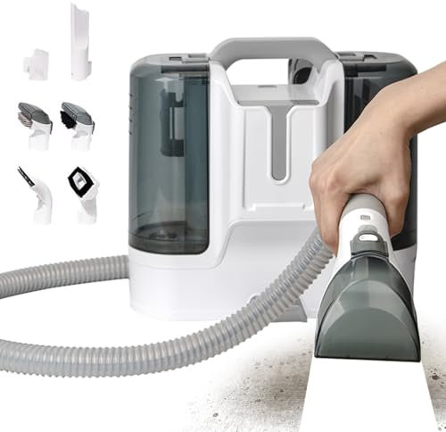 Memows Lavatappeti Portatile 450W, Lava Tappezzeria Pulitore Tappezzeria, Lavatappezzeria Pulizia Divano Tessuto, Lava Tappeti lava divani e aspira acqua per Tappezzeria, Sedili Auto, Tappeti, Scale