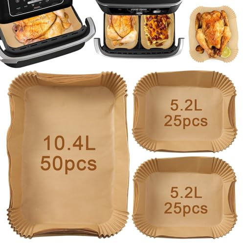 papasgix Moule Silicone Air Fryer Accessoire Air Fryer Ninja 10.4L AF500EU, Silicone Moule Air Fryer Ninja Foodi Flex AF500EU, Plat Air Fryer Accessoires pour Friteuse(100pcs Brun)