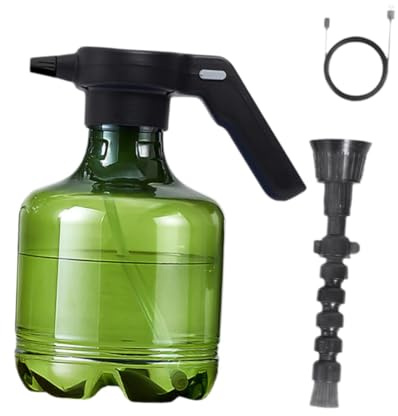Gralara Annaffiatoio Elettrico da 3,0 Litri Spruzzatore da Giardino Ricaricabile Tramite USB con ugello esteso per Dettagli di autolavaggio Presa Comoda, Verde
