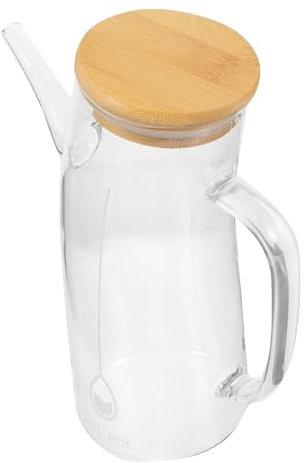 Alipis Botella De Aceite De Vidrio Con y Asa Dispensador De Aceite De Gran Capacidad Para Cocina y Mesa Diseño No Goteante Fácil De Usar