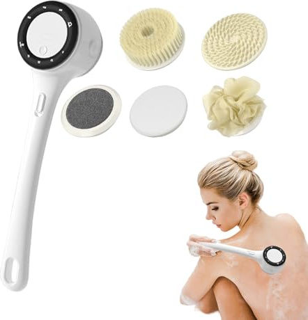 Spazzola Elettrica per il Corpo Spazzola per la Schiena | Strumento Con Display Digitale 3 Livelli Intensità Per Doccia Pori Ostruiti Clima Caldo Bagno Hotel