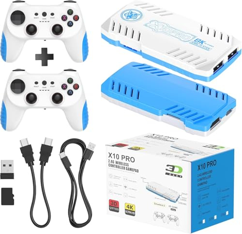 X10 PRO - Bastone da gioco retrò con oltre 50000 giochi, 4K HDMI HD Plug and Play Game Stick con 2 controller, supporta oltre 50 simulatori, battaglia per 2 giocatori (stile 2)