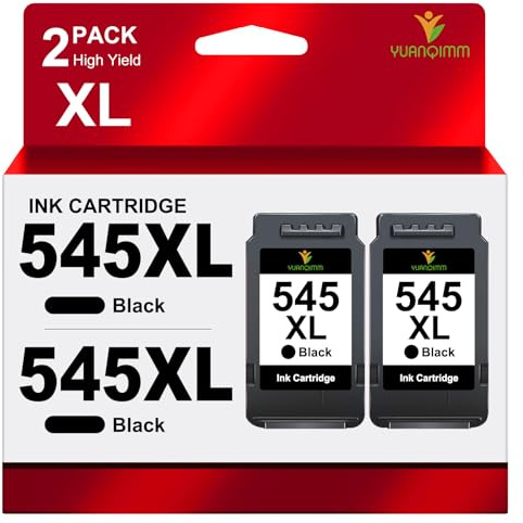 545 Black PG-545XL Noir Compatible pour les Cartouches d'imprimante Canon 545 pour Canon PG 545 XL Noir pour Canon Pixma TS3350 MX495 TR4550 TS3150 TR4551 MG2550s MG2555s TS3151 MG3050 MG2950 (2 Noir)