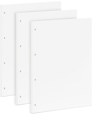 Fogli Sostitutivi per Raccoltori ad Anelli A4, Fogli Bianchi per Quaderni ad Anelli, Ricambi per Raccoltori - 135 Fogli, Carta 100 GSM, 290x210 mm, 4 Fori (Distanza 75 mm), Colore Bianco Panna