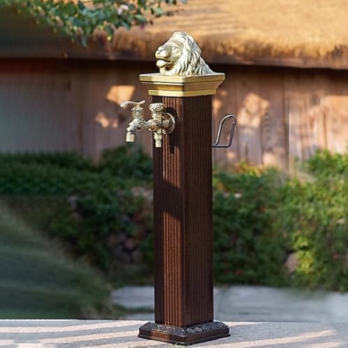 Colonne d'Eau de Jardin, Design Nostalgique Antiquité Aluminium Jardin Robinet, Colonne À Eau De Jardin Autoportante, pour L'irrigation et Le Lavage(112cm/44.1in)