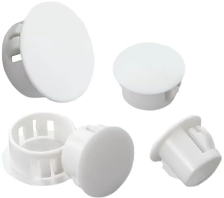 2 Pcs White 63 65 70 75 80 90 100mm Circular Plastic Hole Cover, Flush Circular Buckle Plate Lock Plug, Cabinet Furniture Protector Pipe Column End Cap(100mm)