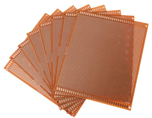 Angoily 8pcs Orange Pcb Breadboard 15x18cm with Copper and Ep Material, Convenient for Maintenance Experiments and Handy for DIY Soldering Components and Sensors