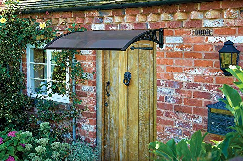 Greenhurst 1125 Black Easy Fit 1m Tinted Door Canopy, 100x60x23 cm
