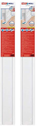 tesamoll Zugluftstopper für glatte Böden (2 Stück Weiß)