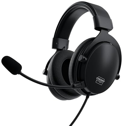 Xtrfy CHERRY H2, Cuffie Da Gioco Professionali, Ottimizzate Per Gli Esports, Grandi Cuscinetti Auricolari Con Memory Foam, Microfono Rimovibile, Cablato, Nero