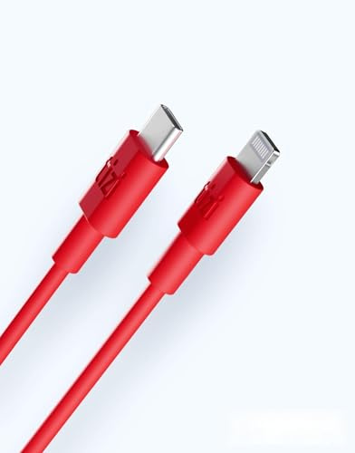 tizi flip Ultra – USB-C auf Lightning Kabel (50cm, rot), Apple Mfi Zertifiziert, PD Power Delivery Kabel zum Schnellladen. Kompatibel mit Allen iPhones ab dem iPhone 8 und mit dem iPad