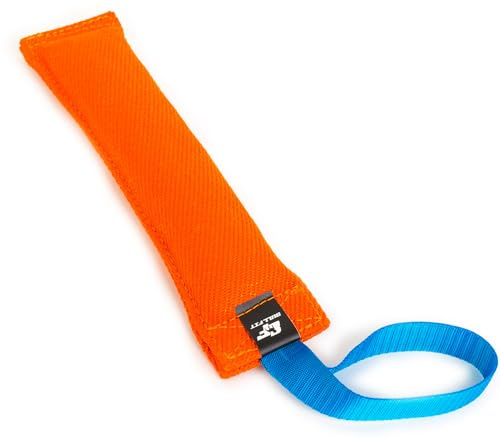 Bull Fit Baumwolle-Nylon Beisswurst für Hunde, Handschlaufe, 30 cm, Orange | Robustes Hundespielzeug für Training IGP IPO Schutzhund, Hundesport, Tauziehen und Zerrspiele mit Hund