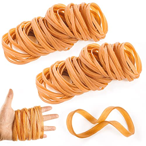 ruggito 100 elastici in gomma, larghezza 60 x 3 mm, in gomma domestica, durevoli e antistrappo, riutilizzabili, per ufficio, colore giallo scuro