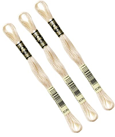 DMC - 3 Stränge Mouliné Spécial 117MC ECRU - 100% Baumwoll-Stickgarn - Für alle Sticktechniken geeignet, ideal für Kreuzstich
