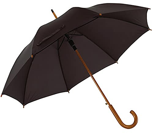 Krause & Sohn Stockschirm schwarz Ø 103 cm 89 cm lang Automatik Hochzeit Beerdigung Schirm Regenschirm