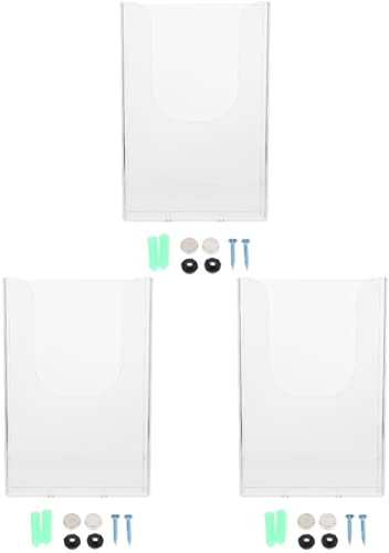 STOBOK 3 Stück Wand-Dokumentenständer Papier-Flyer-Wand-Bücherregal Wand-Buchhalter Organizer Hängende Aufbewahrungsbehälter Transparenter Prospekthalter Brief-Wandhalterung