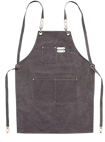 ALCKO Arbeitsschürze Herren, Robuste Werkzeug Schürze for Männer, Arbeitsschürze Mit Werkzeugtaschen for Küche, Garten, Keramik, Werkstatt (Color : Grey, Size : XL)
