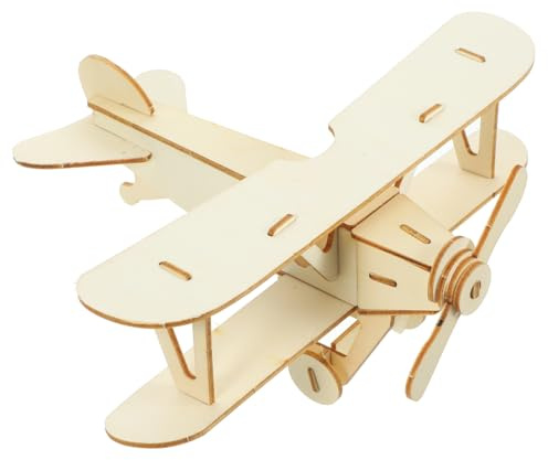 TOYANDONA Wooden DIY Crafts Plane, Mini Assemble Painting Airplane Model Toys Wood 3d Puzzles Construction Kits For Kids School Craft Decor Projects Wooden Toy