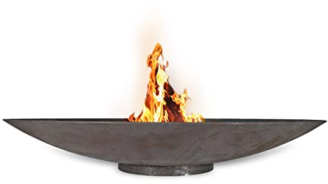 CLGarden Feuerschale XXXL 200 cm aus Cortenstahl – Massive 2 Meter Feuerstelle für Garten und Hof, 5 mm Materialstärke