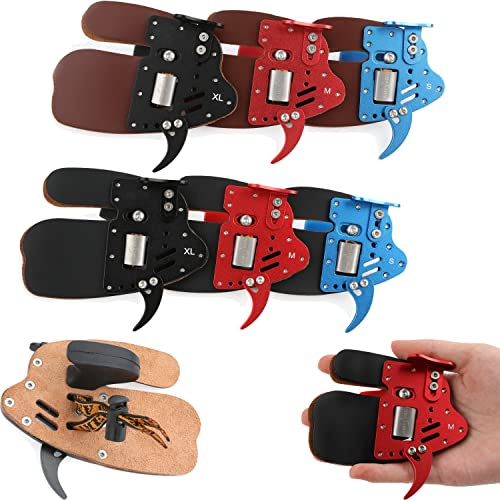 wolfman Bogenschießen Fingertab Fingerschutz S/M/L/XL Finger Tab Wache Rindsleder Einstellbare Fingerschutzhandschuhe für Bogenfingerschutz Jagd Recurvebogen