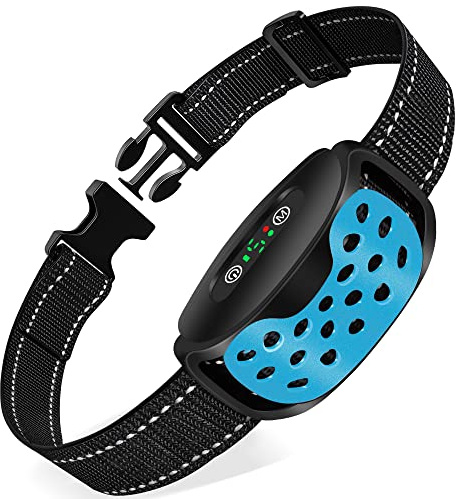 IHPUKIDI Collare Anti Abbaiamento Ricaricabile per Cani, Collare a Vibrazione Impermeabile IP67 per Cuccioli e Cani Adulti - Efficace e Confortevole - Blu