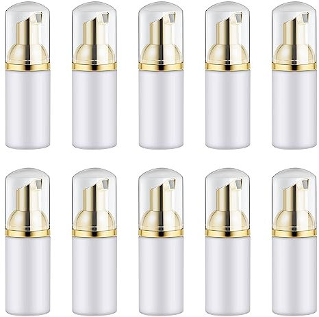 Geieold 10 Stück Kunststoff-Schaumseifenspender, Mini-Leere Schäumende Flüssigseifen-Pumpflaschen, Schaumflasche, 60 Ml Wimpernreiniger-Flaschen
