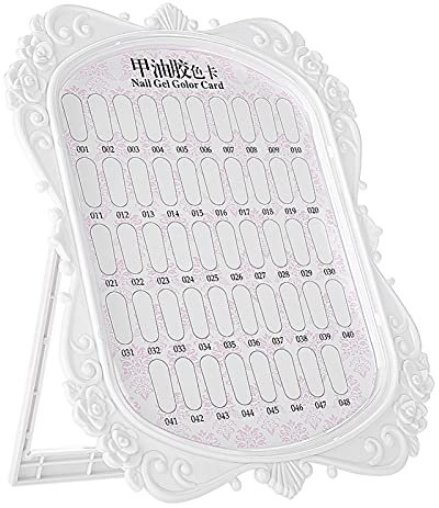 ANKROYU 48 Colori Espositore per Nail Art Design Floreale, Espositore per Carte con Punta per Nail Art, Carta per Gel per Smalto, Strumento per Manicure per Unghie, Supporto per Tavolozza di Smalti