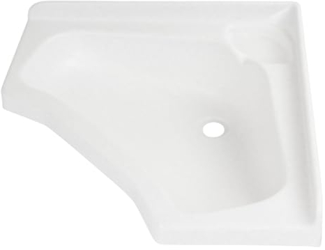 Wamovo Lavabo esquinero pequeño 44 x 44 x 16 cm, lavabo de plástico blanco para caravana, autocaravana