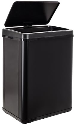 Intelligenter Mülleimer ohne Beine mit automatischem Öffnen oder manuellem Kontakt, 40 l, Höhe: 55,5 x 35,5 x 26 cm, Schwarz.