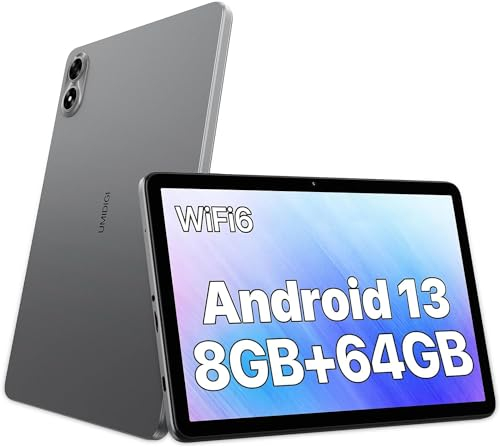 UMIDIGI G1 Tab Tablet Android 13 10.1, 8GB RAM (4GB + 4GB), 64GB ROM (1TB TF), Tablet Android, RK3562 Quad Core con batería de 6000mAh, 8MP + 8MP, BT5.0, WiFi 6, GMS, Gris
