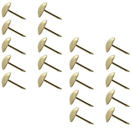 NHEISSCF Innenausstattung, Polsternägel, Reißzwecken, 11 mm Kopfdurchmesser, 17 mm Länge, antike runde Daumen-Reißzwecken for Möbel, Sofa-Kopfteile, Goldfarben, 120 Stück(Color:Gold Tone)
