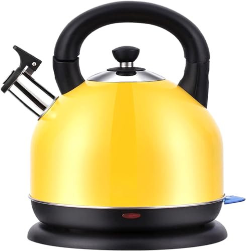 Electric kettle 3L Large capacity, Fast Boil kettle, Teapots, Kettles Electric Cordless, Kitchen kettle, Retro kettle (yellow 3L)