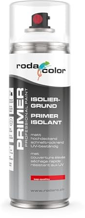 Isoliergrundierung weiss Sprühlack - 400ml Spraydose - Zur Absperrung von Schimmel, Wasserflecken, Nikotin, Teer, Bitumen - Spezial Grundierung - Innen und Aussenbereich ideal für Decken und Wände