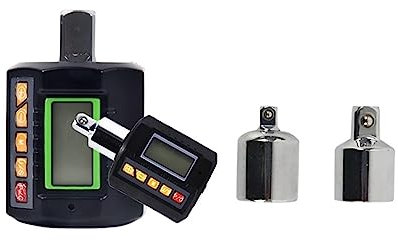 KOULEER Digitaler Drehmomentschlüssel, 3-teiliger Drehmomentschlüssel-Tester mit Adapter 3-200 N.m Digital Meter Display Kopf Fahrrad Auto Reparatur Fahrrad Bitte Hohe Genauigkeit(ANC-200 with green)