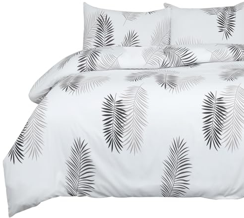 BedLooms Juego de edredón Super King 3 piezas con funda de edredón estampada de microfibra, juego de ropa de cama suave y transpirable con 2 fundas de almohada (hoja 260x220 cm)