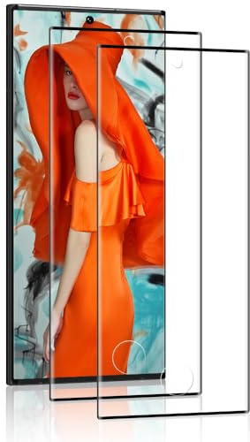 Protector de Pantalla para Samsung Galaxy S22 Ultra 5G Cristal Templado, 3D Cobertura Completa, Anti-Scratch, Sin Burbujas, Sensible al Tacto, S22 Ultra Vidrio Templado, 2 Piezas