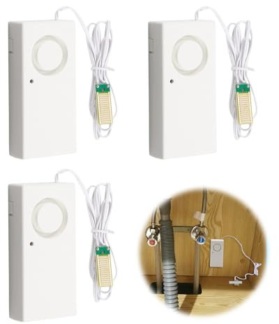 Water Leak Sensor Detector Flood Alarm 120dB Water Level Overflow Sensor Detectors Full Water Leakage Detector System for Bath Tub Sink Security Leak Detection and Flood Alerts