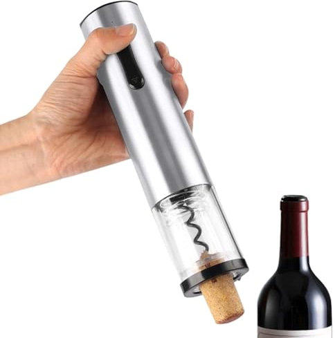 Abrebotellas automático para vino, abrebotellas automático - Abrebotellas recargable - Quita tapón de vino, abrelatas de acero inoxidable para camarero