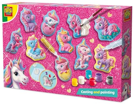 SES Creative 14723 Licorne - Moulage et Peinture - Bébés Licornes - Kit pour Enfants dès 5 Ans - Créez des bébés Licornes avec des Paillettes et Peinture vibrante