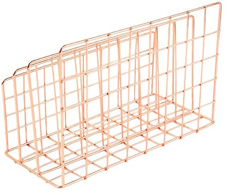 TEMPNAP Metal Schreibtisch Organizer Mit Fächern Robuster Büro Ablage Für Bücher Dokumente Und Akten Elegantes Design Roségold Für Aufgeräumtes Arbeitsumfeld