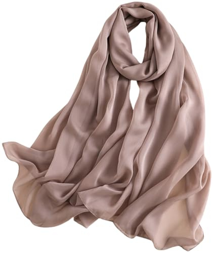 MEDUOLA Damen schal 185x110 Rayon, Seidenstrandschal Sonnenschutz weiche Stoffe leuchtende Farben elegante Designs Strandfotozubehör Hellbraun