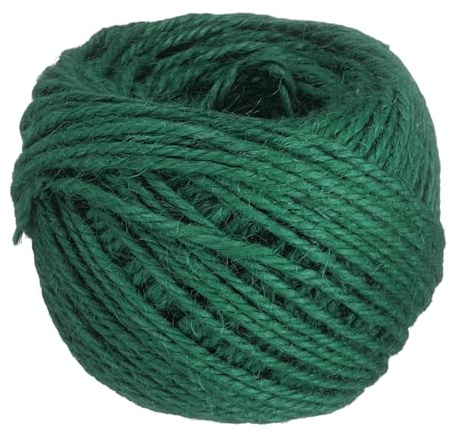 sourcing map 164 Feet Natural Jute Twine String,3mm Thin Garden Twine Rope Colored Plant String Cord for DIY Art Crafts Gift Wrapping Decoration Packing Gardening Plant Hanger,Dark Green
