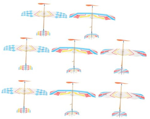 BESPORTBLE 8pcs Rubber Band Airplane Toys Boys and Girls Educational Diy Glider Planes Small Hand-throwing Outdoor Model Plane Set for Children